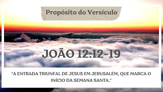 O Propósito do Versículo: João 12:12-19 O Propósito do Versículo: João 12:12-19