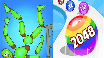 🏂🏂Dancing Dummy🆚Ball Run2048- Satisfying ASMR Gameplay Showdown on Android & iOS #gaming #ios #games