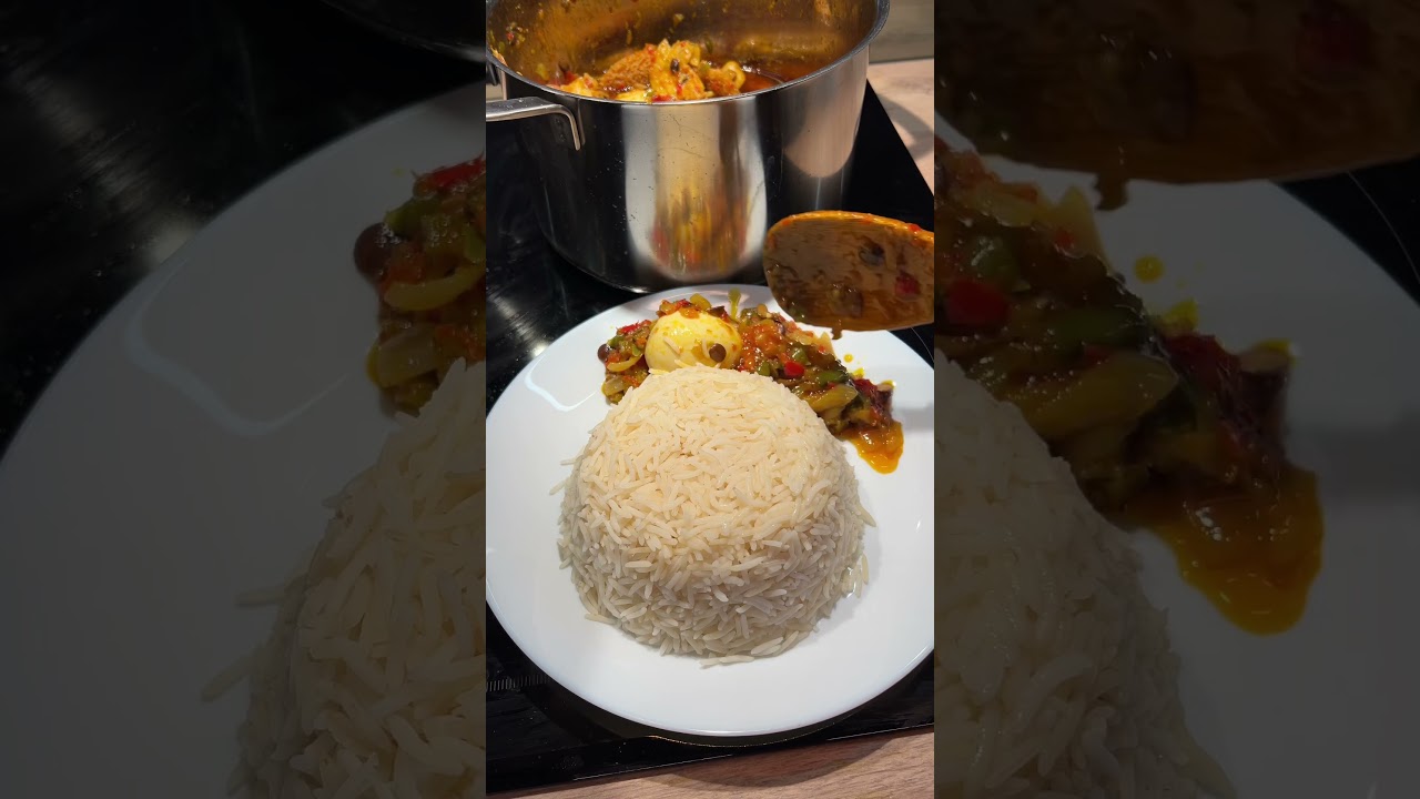 This Bleached Palm Oil Sauce and White Rice is a Banger.  