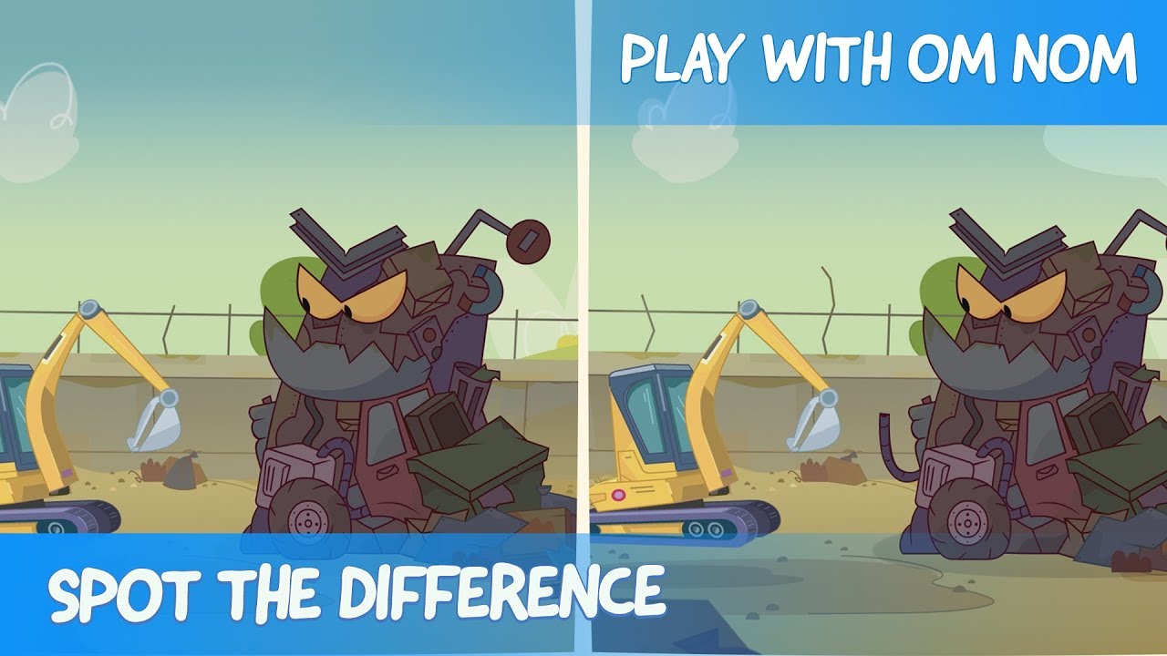 ⁣Spot the Difference - Om Nom Stories: Trash Monster (Cut the Rope)