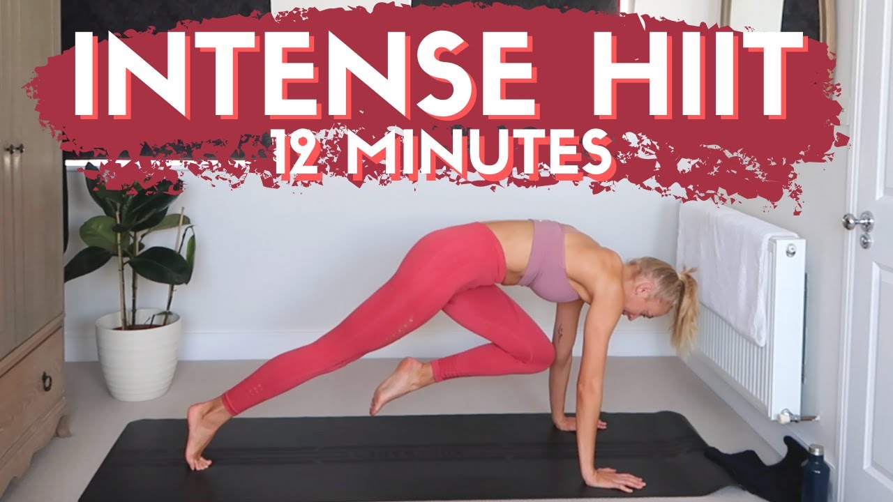 12 Minute INTENSE HIIT Workout // Full Body No Equipment Home Cardio ...