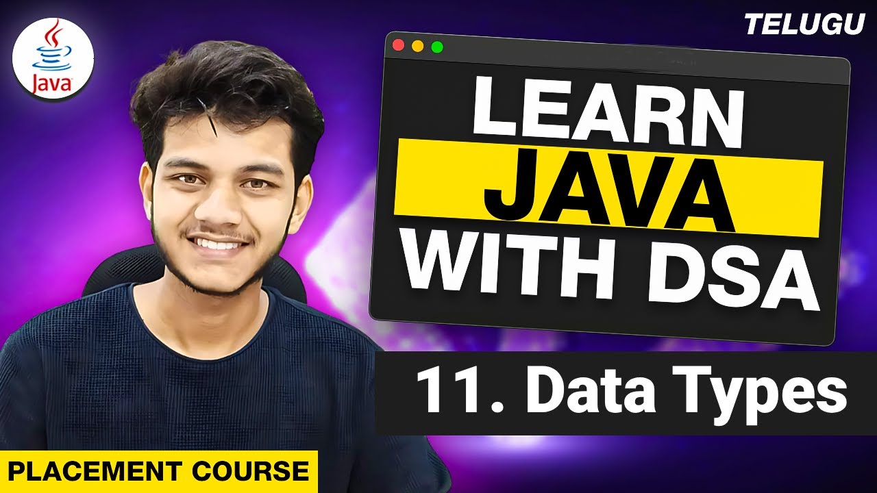 Data Types in Java | Complete Java Course in Telugu for placement ...
