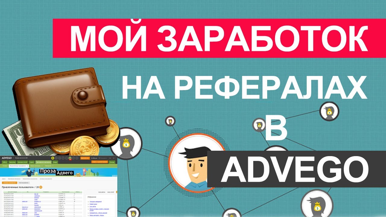 СКОЛЬКО Я ЗАРАБОТАЛ НА РЕФЕРАЛАХ В БИРЖЕ КОПИРАЙТИНГА ADVEGO