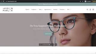 E-Commerce Optical Shop - Navigating The Vision Parlor Website - Desktop Version