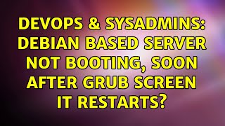 Famous DevOps & SysAdmins: Debian Based Server not booting, soon after GRUB screen it restarts? Profile