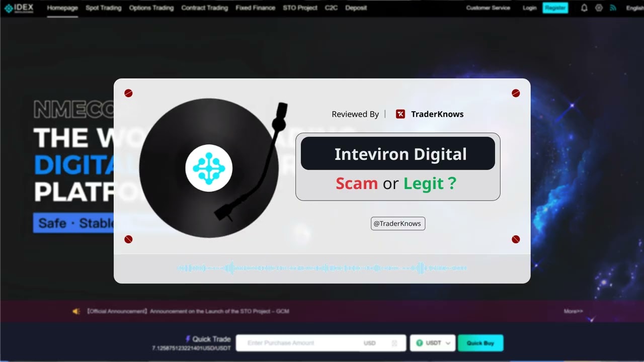 Inteviron Digital Exchange (idexchange.vip/idexchange.co):  Scam Warning!