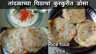 बिना पिठ आंबवता झटपट बनवा तांदळाचा कुरकुरीत, लुसलुशीत डोसा | Rice flour dosa recipe