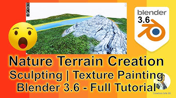 How to create a Terrain - Blender 3.6 Tutorial | Material | Sculpting | Painting