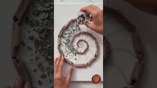 🐚 DIY 3D Driftwood Nautilus Shell! 🌊 #BarkCraft, #NautilusShell,   #SeashellArt #shorts #viral