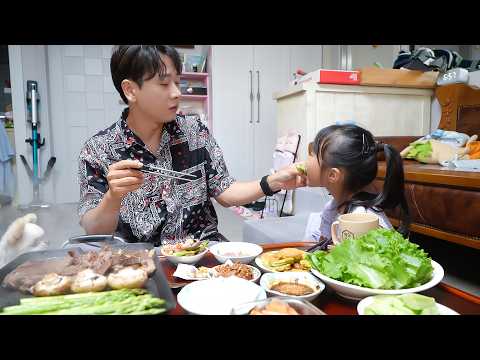 韓国の庶民の家焼き肉はこんな感じです。
