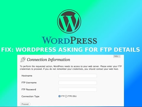 FIX: WORDPRESS ASKING FOR FTP Username and Password?