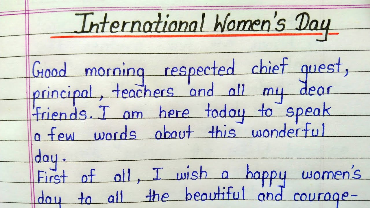 how to write a speech on women's day