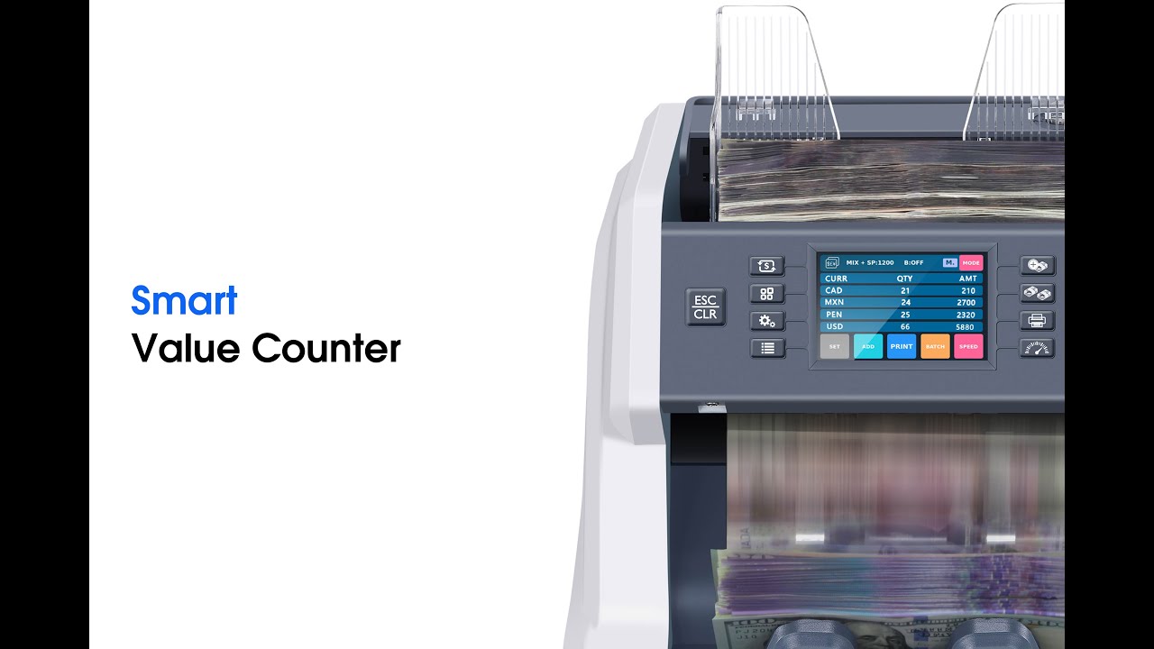 RIBAO BC-35紙幣カウンターカウンターマシン、UV/MG/IR/DD検出、バッチ 