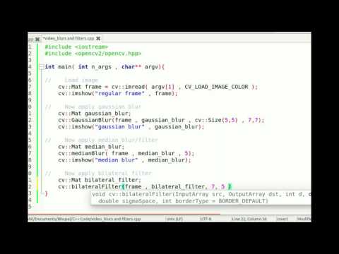 Blurs and Filters in OpenCV 3.0.0 C++