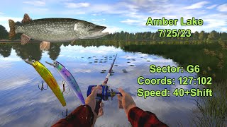Russian Fishing 4 Amber Lake Active Pike Spot 7-25-23
