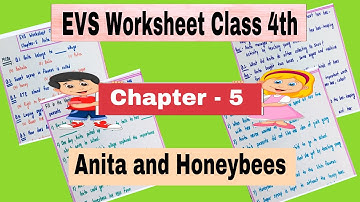 EVS worksheet class 4th || Chapter - 5  Anita and Honeybees ||@sugameducationhub8585