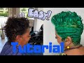Green hair and style tutorial