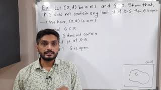 metric spaces | lecture 52 | if g does not contain limit point of its complement then set g is open