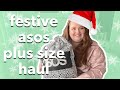 FESTIVE PLUS SIZE ASOS HAUL | dresses, sweaters and skirts try on haul | 2020