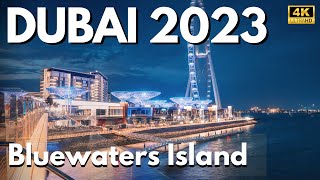 Dubai 🇦🇪 Blue Waters Island | 4K | Night Walking Tour | JBR Jumeirah Beach Residence