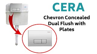 CERA Chevron Concealed Tank with KNOB Fitting Dual Flush Tank & Flush Plate Frame
