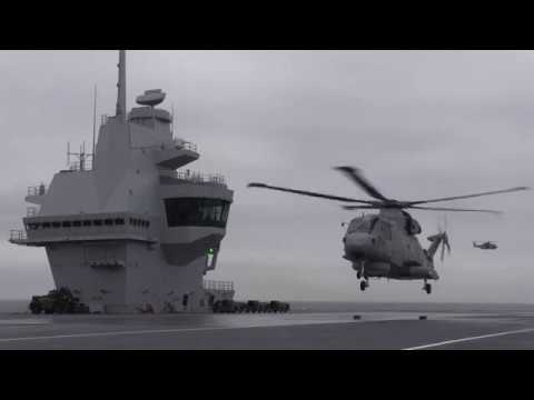 Carrier Queen Elizabeth, first deck landing