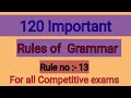 120 Important Rules Of Grammar || Rule - 13 || Basic English Grammar in Hindi || By - Santosh Kumar