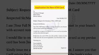 Application for New ATM Card||New ATM Card Application||  most important Applications new ATM