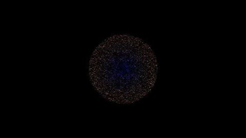 Astrophysics simulation, gravity interaction between 6666 particles