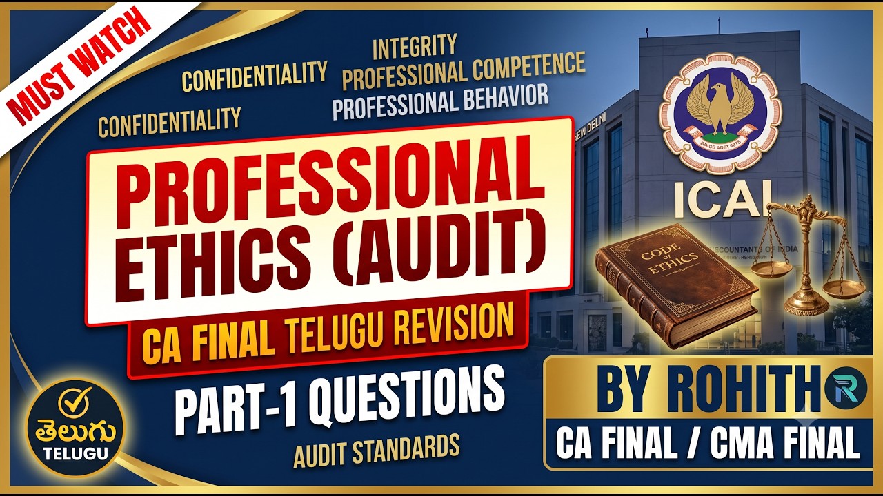 Part-1 Questions Of Professional Ethics Ca final Audit Telugu Revision ...