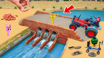 DIY Science Project Mini Bridge, Combined with Dam with 3 Brick Drains to Prevent Flooding