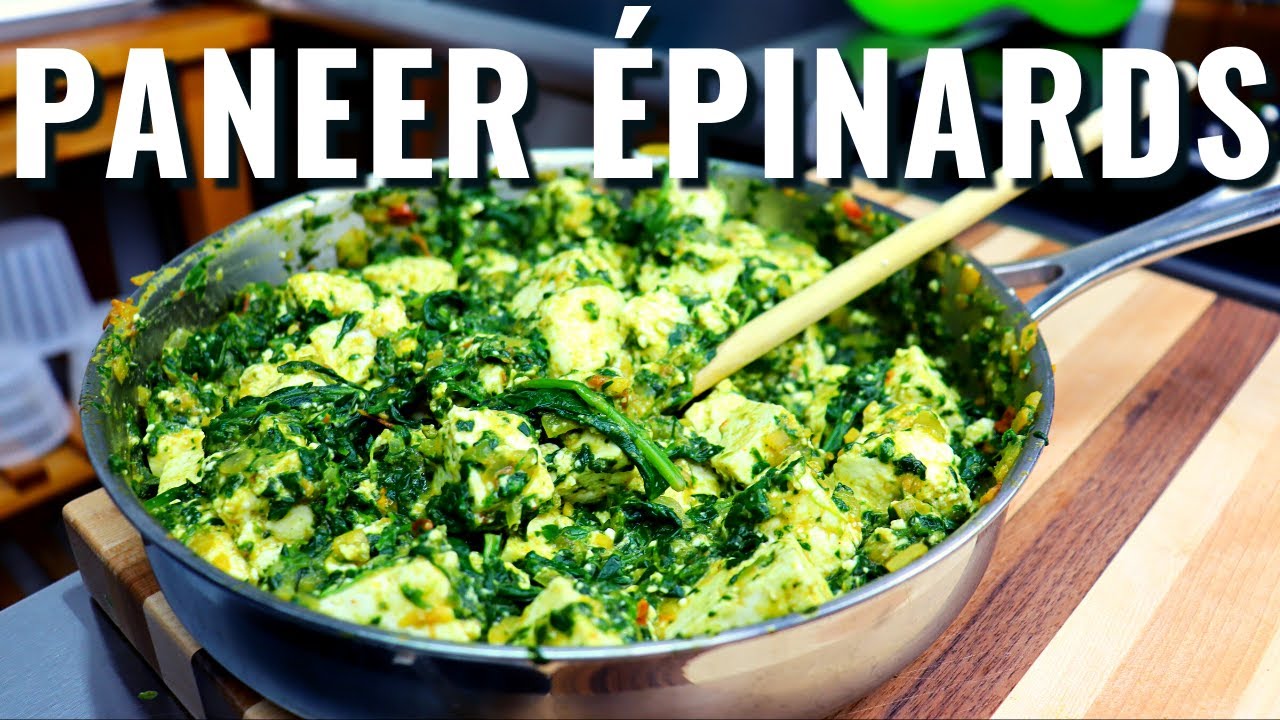 Recette de PANEER ÉPINARDS avec du fromage maison! (ou combien d'ÉPINARDS entrent dans une poêle!?)