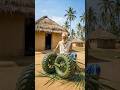 Village Man Creates a Full Tractor Using Leaves! 🌿#LeafArt #bamboocraft #Palm leafcraft