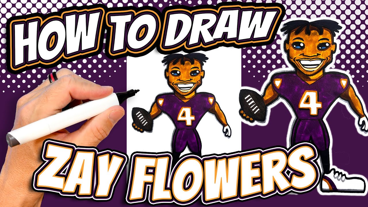 how-to-draw-zay-flowers-of-the-baltimore-ravens-nfl-football-team-youtube