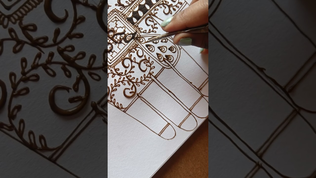 Engagement mehandi design for beginners step by step