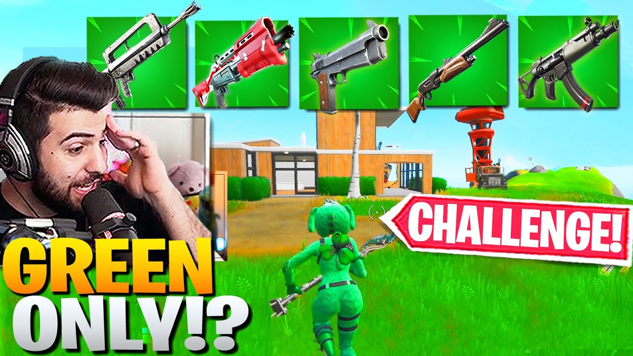 The Green Only Challenge My Hardest Challenge Yet Fortnite Battle Royale
