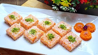 طرز تهیه لوکوم هویج دسر ترکی خوشمزه و آسان فقط با سه ماده/Carrot Turkish Delight/Lokum Recipe