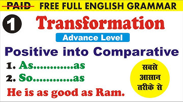 Interchange of Positive into Comparative Degree Transformation | By Sumit Sir | Uphaar Classes