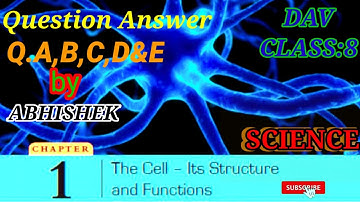DAV Class 8 Science Chapter 1 Question Answer | The Cell – Its Structure and Functions | Q.A,B,C,D&E