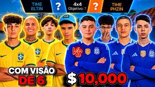 🔥 ESSE 4X4 APOSTADO DE $10.000 MERECIA 1 MI DE VIEWS! TIME PHZIN vs TIME ELTIN! 6 TELAS 🔥