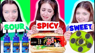 ASMR Spicy Food VS Sweet Food VS Sour Food Combination Challenge | Eating Sounds Mukbang