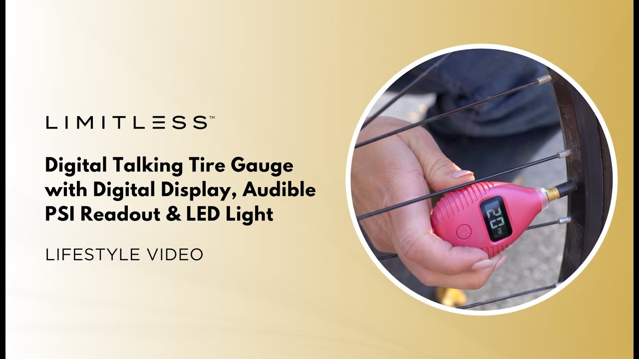 Digital Talking Tire Gauge with Digital Display, Audible PSI Readout & LED Light