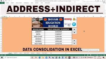 ADDRESS FUNCTION + INDIRECT (DATA CONSOLIDATION) | ADDRESS FUNCTION WITH INDIRECT IN EXCEL
