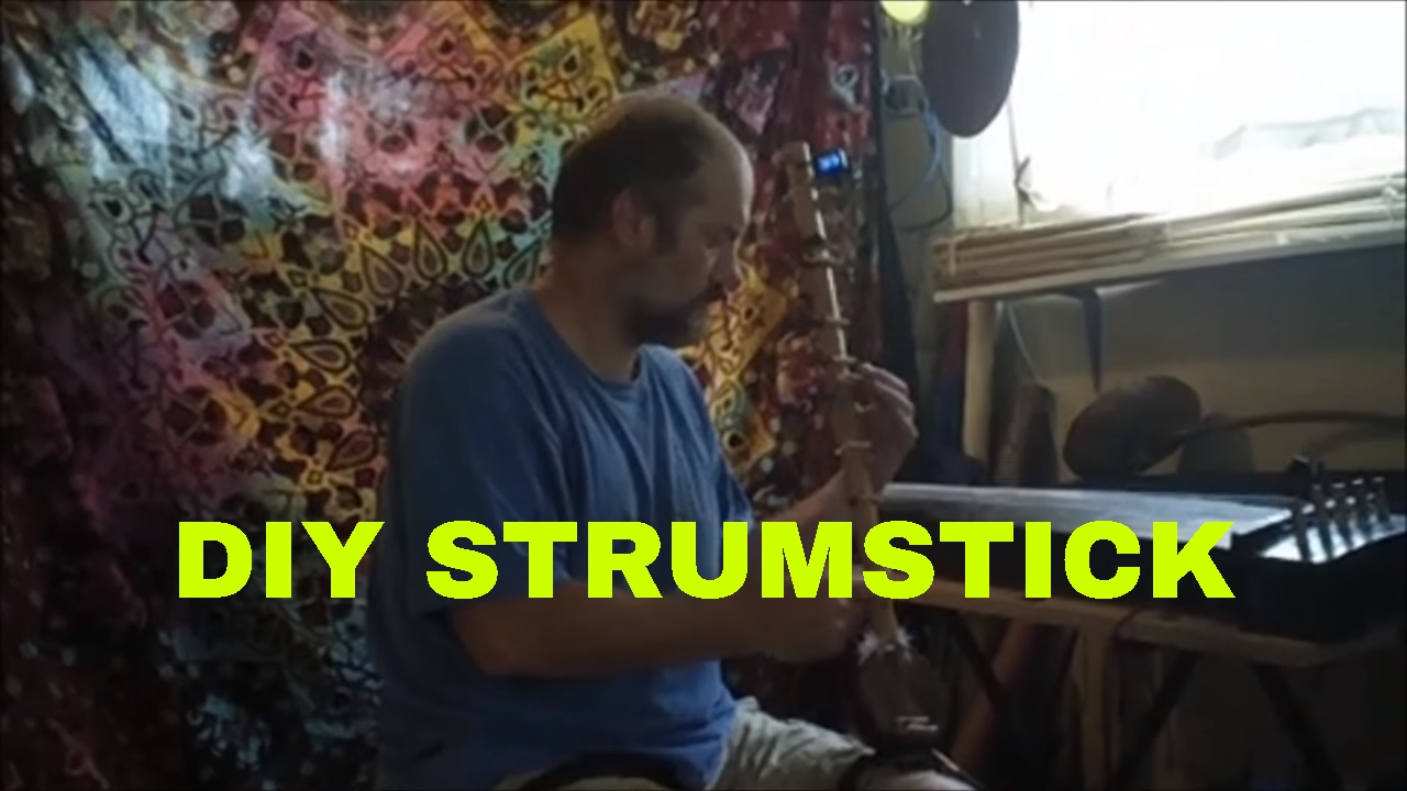 Strum stick DIY w/ Moveable Frets Primitive Tanbur, Tanboor, Veena, African Banjo, Spike Fiddle