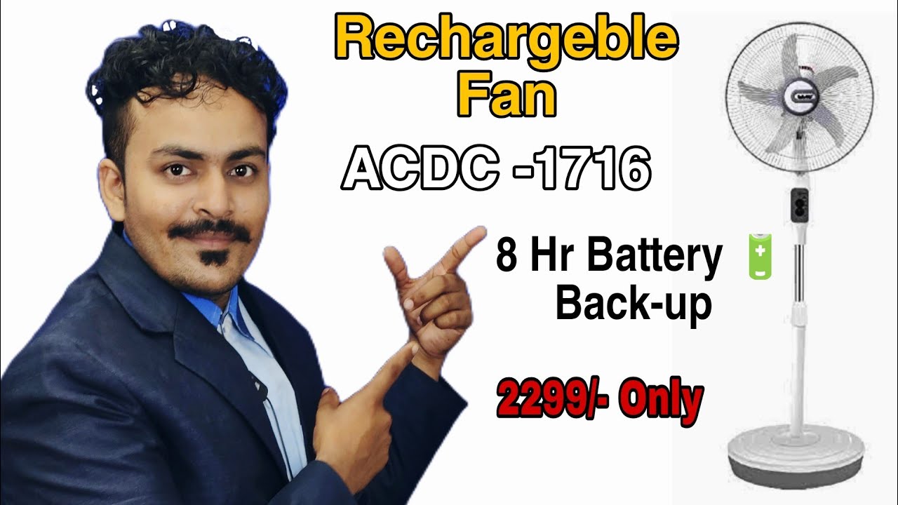 LONG LINE RECHARGEBLE FAN WITH SWING 8 HR BATTERY 🔋 BACK-UP UNBOXING ...