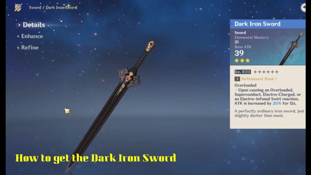 Genshin Impact How to Get the Dark Iron Sword YouTube