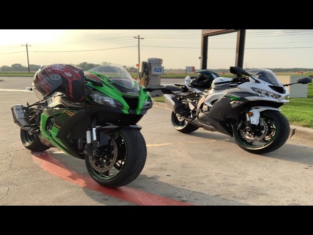 Stock ZX10R vs Tuned ZX6R Roll Race - YouTube
