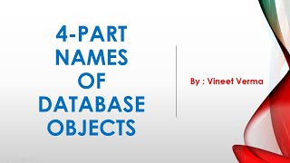 4 Part Names of Database Objects Databaseobjects Part 3 Object References