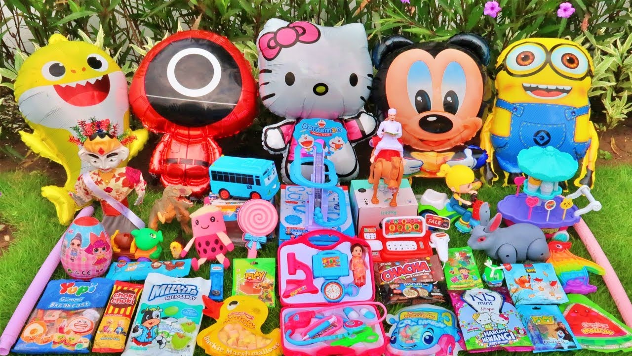 ⁣Hunting Es krim Permen Yupi Balon Hello Kitty Cocomelon Main Dokteran Masakan Surprise Bebek 246