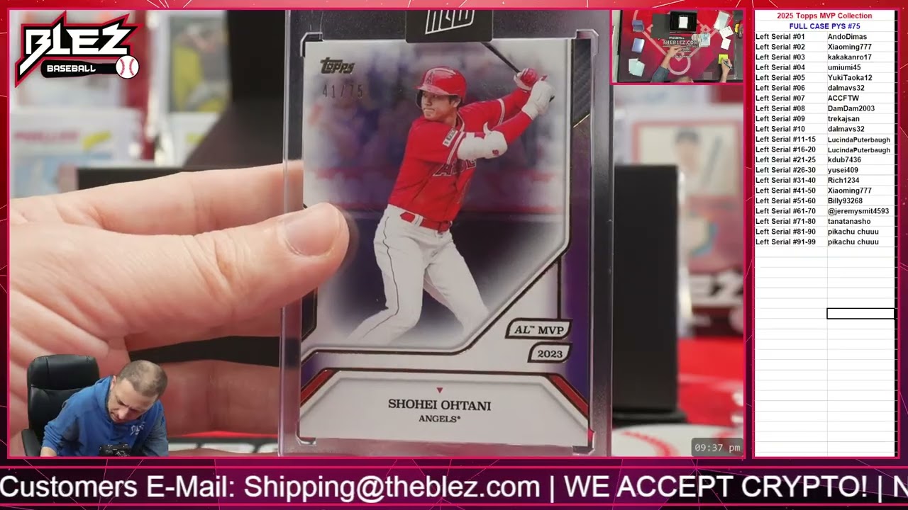 2025 Topps MVP Collection FULL CASE BREAK Pick Your Serial #75 
